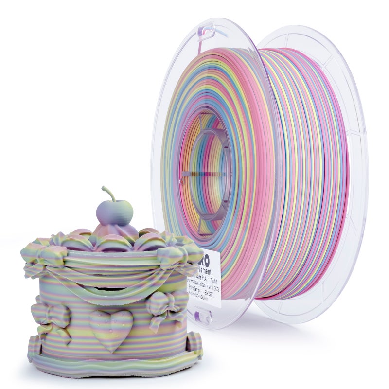 ZIRO MARSHMELLOW STRIPES Stripes Matte PLA Fast Color Change Filament 1.75mm 1kg/2.2lb Spool , - Image 1