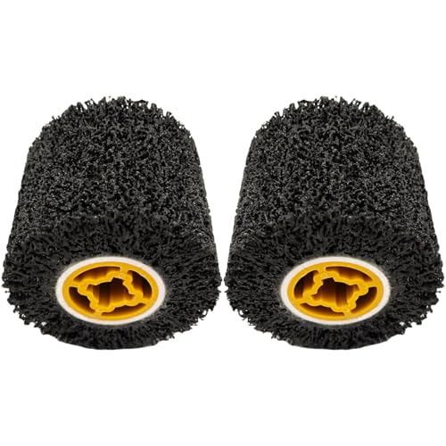 JONAS C 2 Pcs 40 Grit Stripping Drum, Abrasive Drawing Wheel Burnishing Wheel, 4.5" x 4" Surface Conditioning Tool Drum for Metal Rust Paint and Coating Removal - Image 1