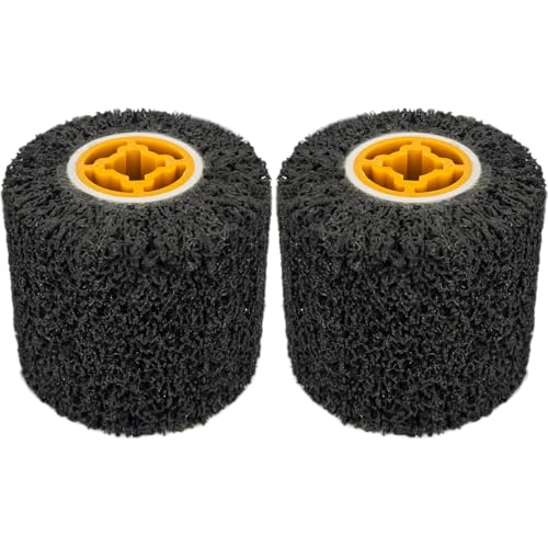 JONAS C 2 Pcs 40 Grit Stripping Drum, Abrasive Drawing Wheel Burnishing Wheel, 4.5" x 4" Surface Conditioning Tool Drum for Metal Rust Paint and Coating Removal - Image 2