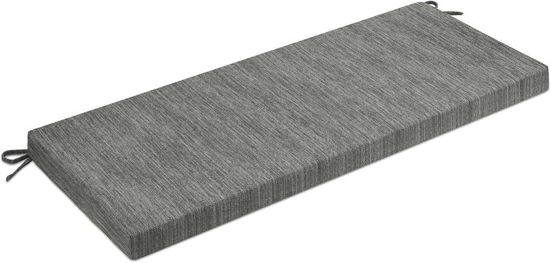 BAIBU 48 Inch Classic Solid Color Bench Cushion with Ties, Non-Slip Indoor Rectangle Bench Seat Cushion Standard Size Foam Pad with Machine Washable Cover - One Pad Only (Grey, 48x16x1.5 Inch) - Image 1