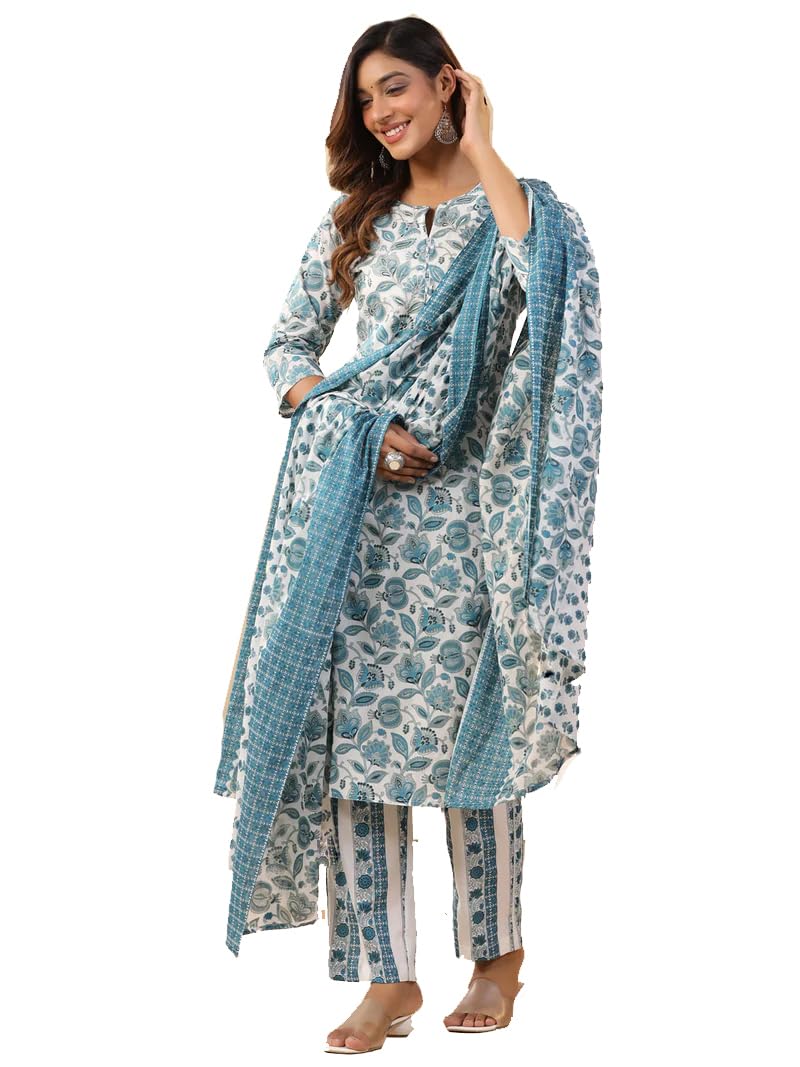 SKY FAB Women Rayon Blend Maternity and Feeding Kurta Pant Set and Dupatta with Invisible Zip - Image 1