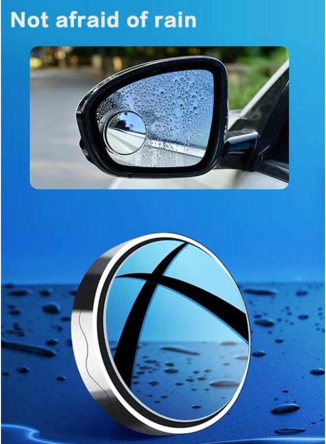 2 Pieces Vacuum Blind Spot Mirror, No Glue, No Harm To The Car Mirror, 2 Inch Round Hd Glass Convex Wide Angle Side Mirrors, Convex Mirrors for Any Car, Van, Suv and Truck (Silver, 2 Pcs) - Image 4