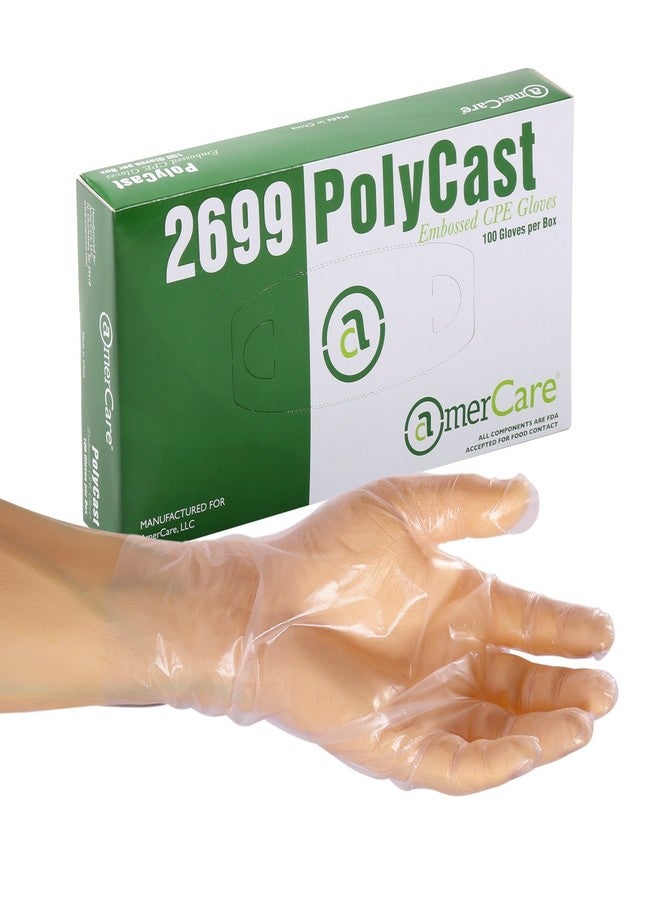 AmerCare Polycast Textured Powder Free Gloves, Medium, Case of 1000 - Image 1
