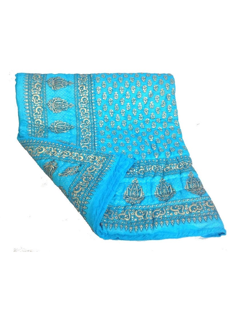 SVT SVT Traditional Famous Jaipuri Beautiful Floral Print in Multi firoji Jaipuri Rajai/Razai/Quilt King Size/King Size Bed Quilt/Comforter/AC Quilt/AC Comforter  - Image 2