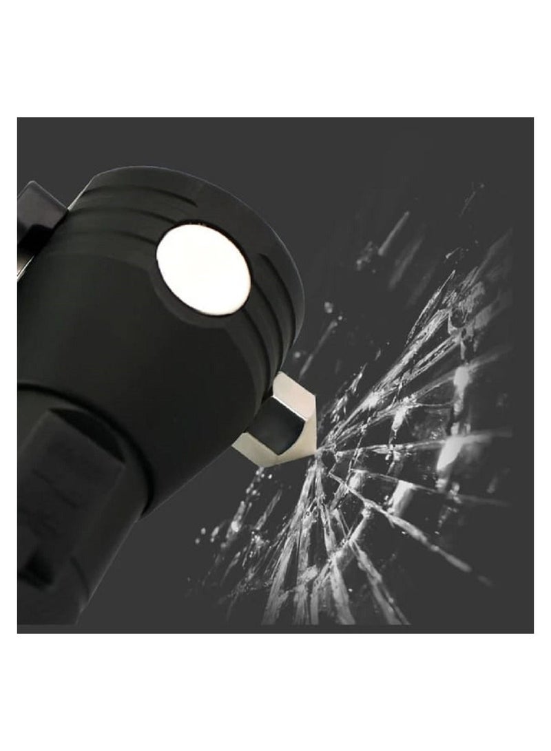 AMM Multi Function Car Safety Hammer Window Breaker Seatbelt Cutter USB Charging LED Flashlight Alarm Rescue Strobe SOS Beacon and Compass All in OneStay Safe - Image 3