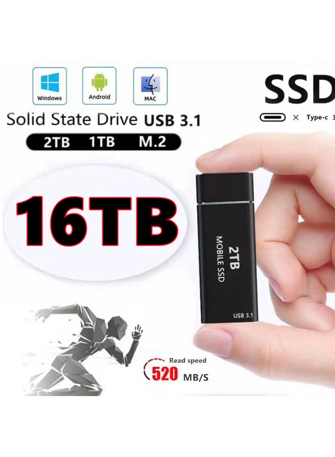 SSD Mobile Solid State Drive 16TB 8TB 4TB 2TB1TB Shipped On The Same Day-Capacity:1TB-Interface:Silver - Image 1