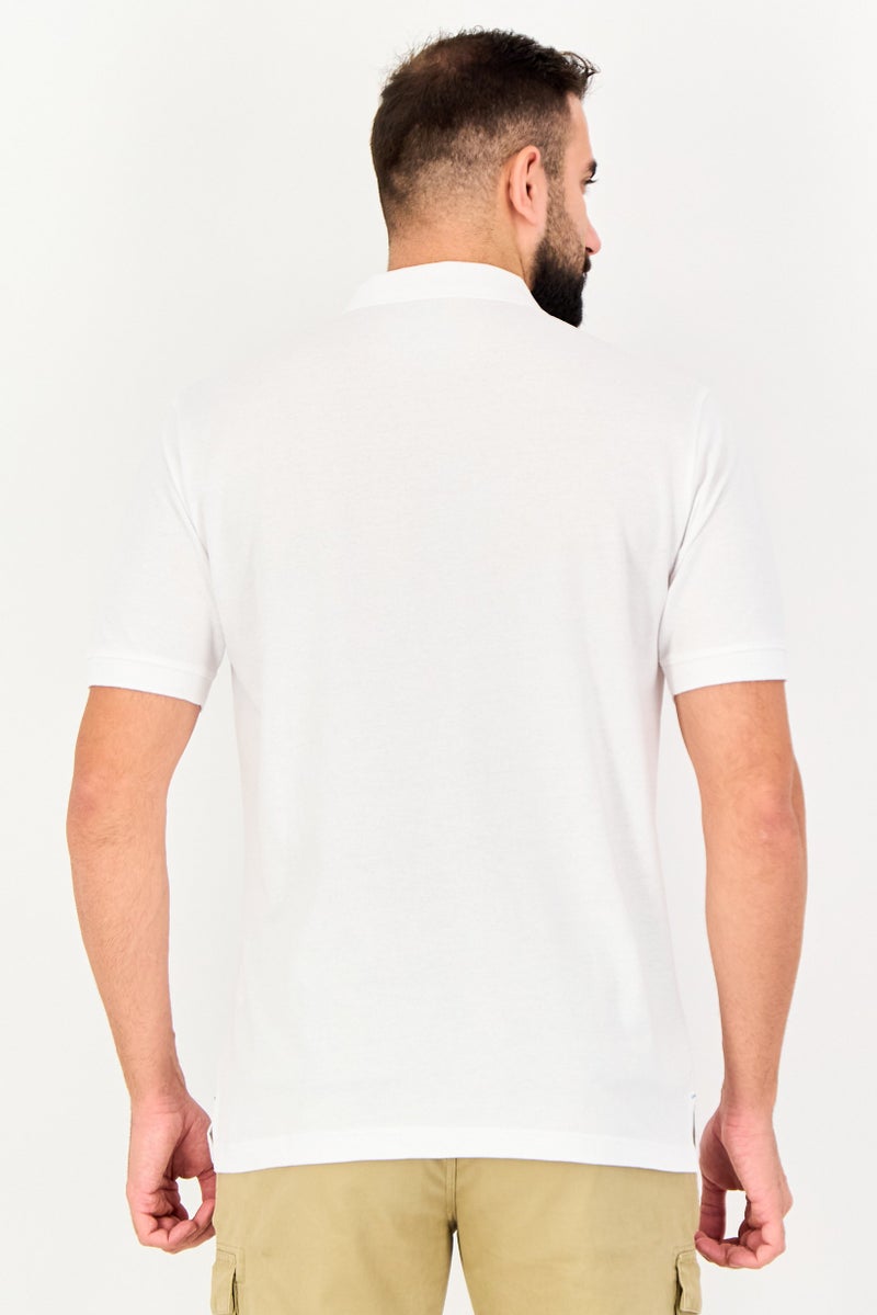 Tailorbyrd Men Regular Fit Embroidered Logo Short Sleeve Polo Shirt, White - Image 4