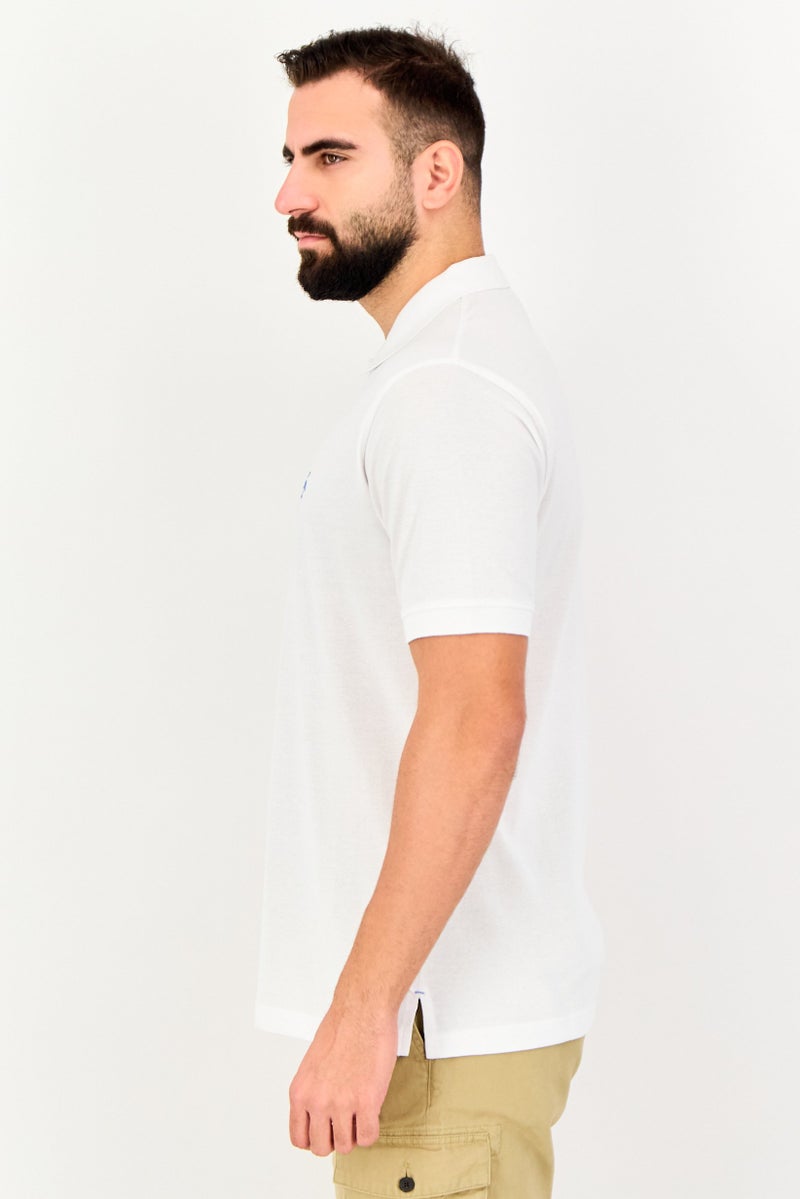 Tailorbyrd Men Regular Fit Embroidered Logo Short Sleeve Polo Shirt, White - Image 2