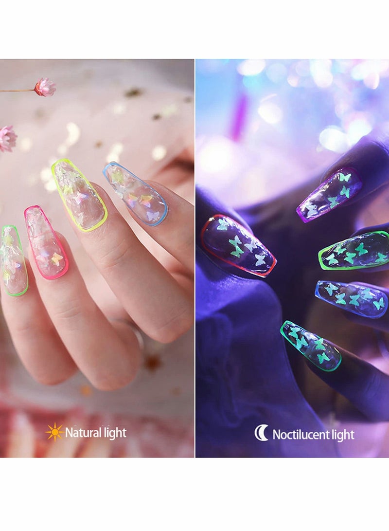 Excefore Luminous Body Glitter Gel White Face Glitters Body Gel Sequins Noctiliucence Chunky Glitter for Face Hair Nails Holographic Cosmetic Laser Powder Festival Glitter Makeup Glow in The Dark - Image 5
