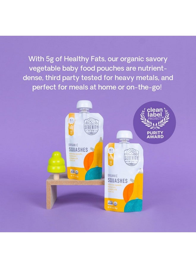 Serenity Kids 6+ Months USDA Organic Veggie Puree Baby Food Pouches - No Sugary Fruits/Added Sugar - Allergen Free - 3.5 Ounce BPA-Free Pouch, Squashes - 6 Count - Image 2