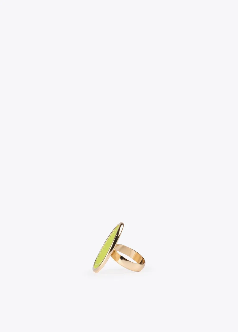 Lola Casademunt Gold Ring With Faux Leather