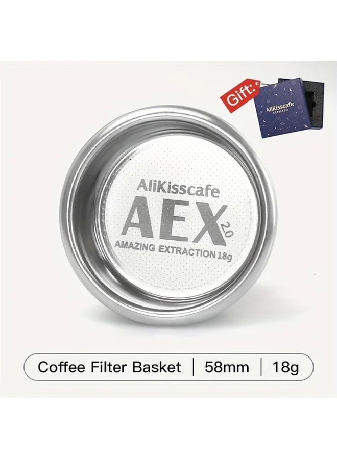 KISSHOME Stainless Steel 58mm Non Pressurized Espresso Filter Basket 0 78oz Reusable Barista Accessory - Image 3
