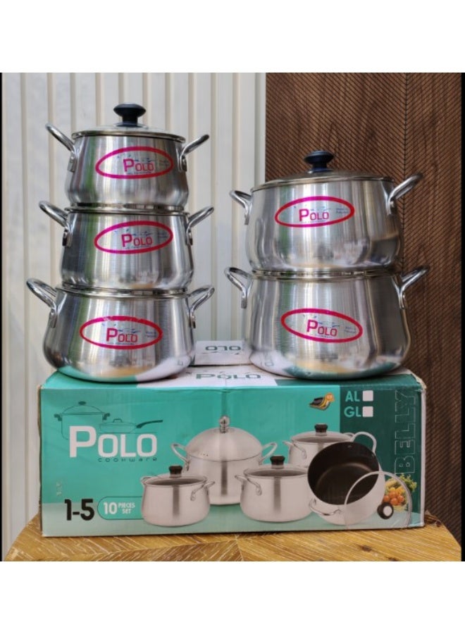 بولو طقم قدور المنيوم مكون من 5 قدور - Image 1