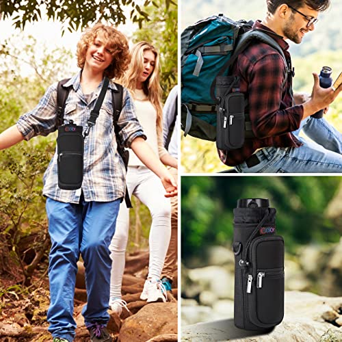 icolor Water Bottle Carrier Bag Holder 25/32/40/64oz,Adjustable Padded Shoulder & Handle Strap Sports Sling Hiking Pack,Insulated Neoprene Wide Mouth Bottle Sleeve - Image 4