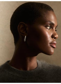 REISS Mia: Modern Crystal Hoop Earring  - Image 5
