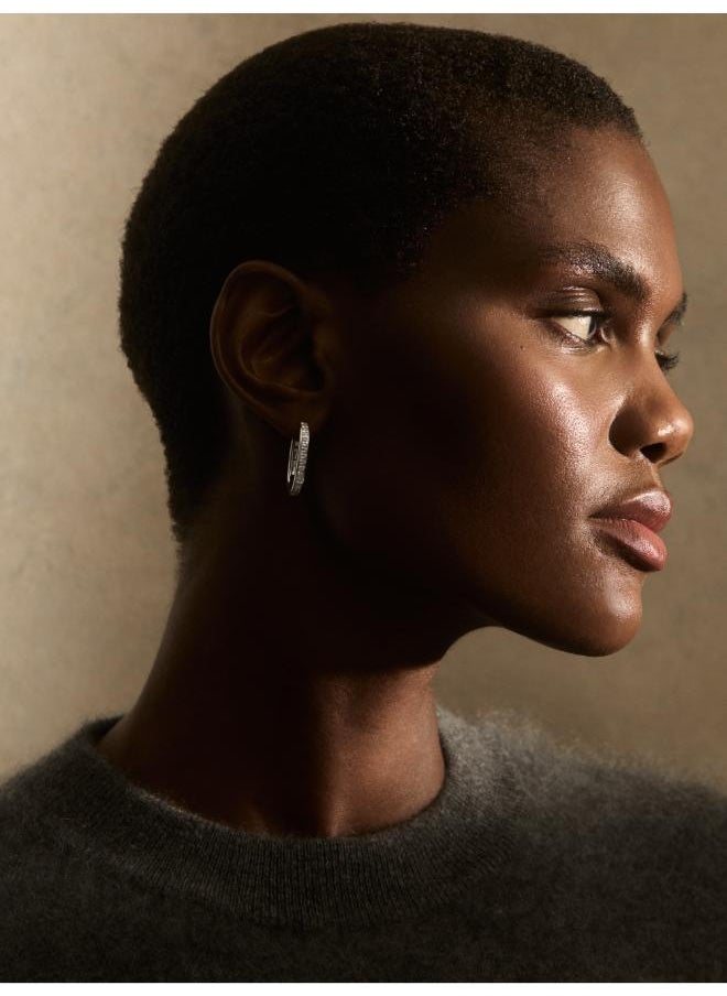 REISS Mia: Modern Crystal Hoop Earring  - Image 5