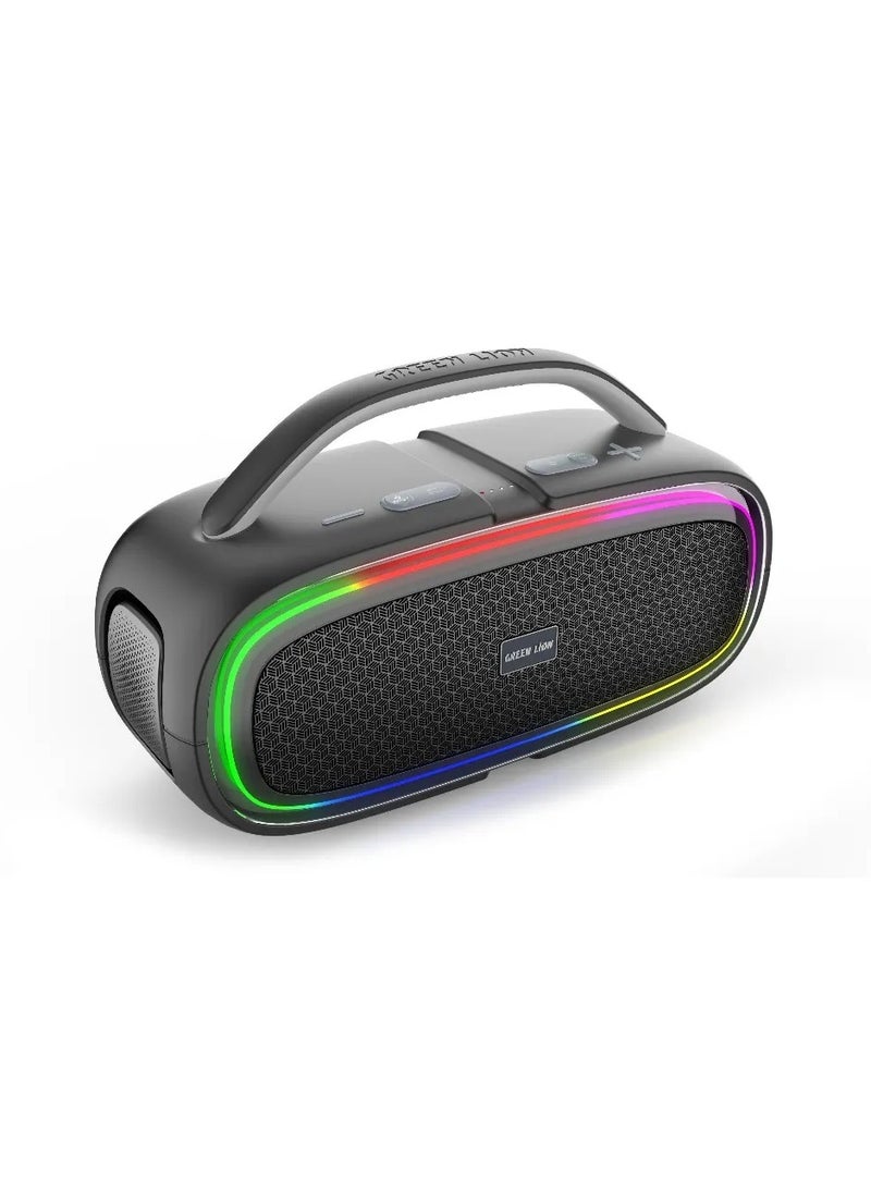 GREEN LION Beam Plus Wireless Speaker 100W with 6Hrs Play Time / Bluetooth Version V5.0 / Waterproof IPX6 / Mic Connection 2.4GHz / Transmission Range 10 m / Battery Capacity 15000mAh - Black - Image 1