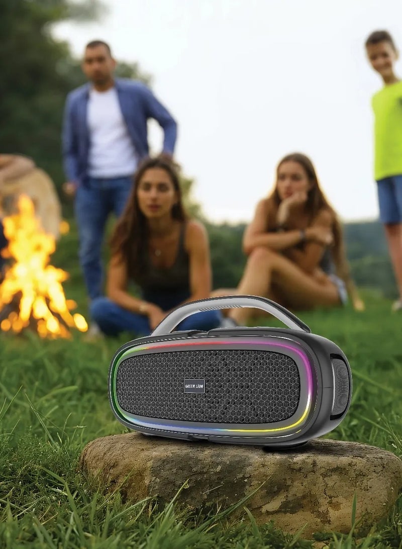 GREEN LION Beam Plus Wireless Speaker 100W with 6Hrs Play Time / Bluetooth Version V5.0 / Waterproof IPX6 / Mic Connection 2.4GHz / Transmission Range 10 m / Battery Capacity 15000mAh - Black - Image 2