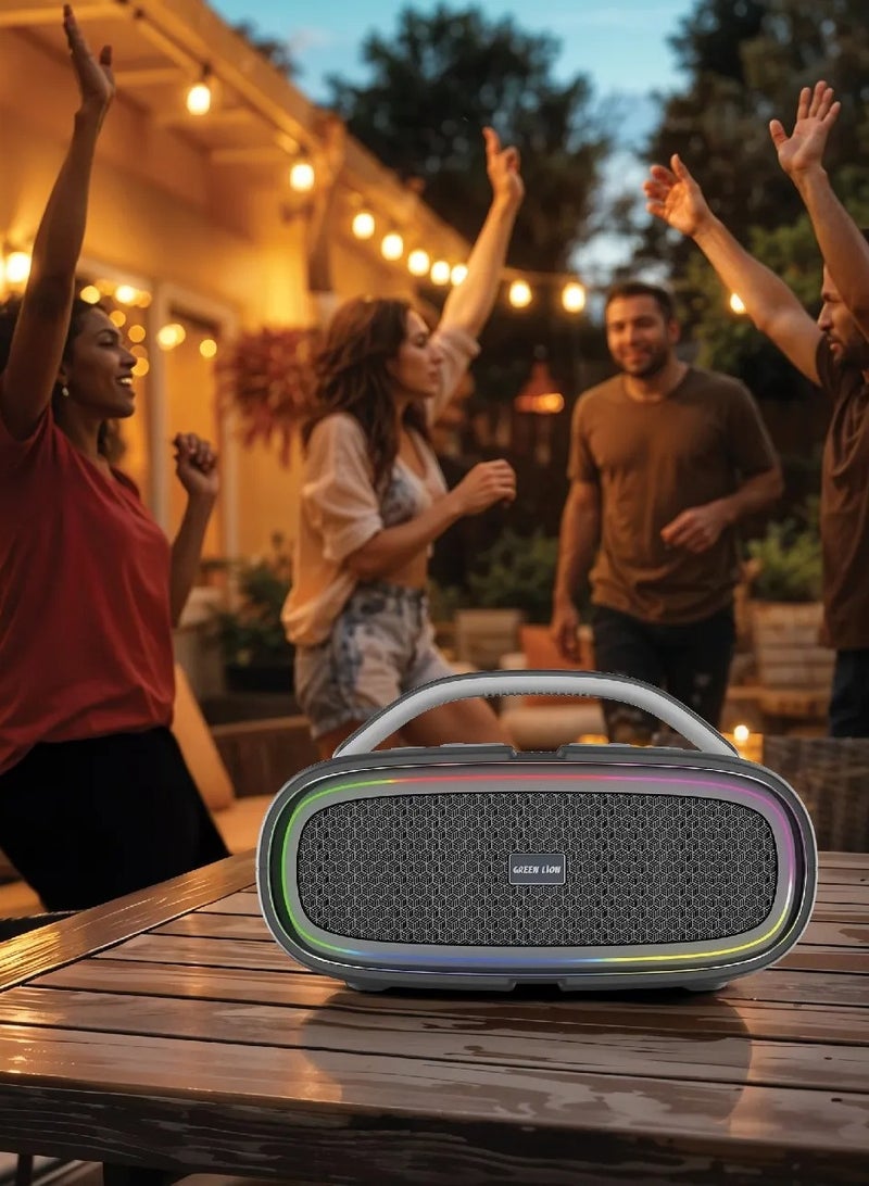 GREEN LION Beam Plus Wireless Speaker 100W with 6Hrs Play Time / Bluetooth Version V5.0 / Waterproof IPX6 / Mic Connection 2.4GHz / Transmission Range 10 m / Battery Capacity 15000mAh - Black - Image 3