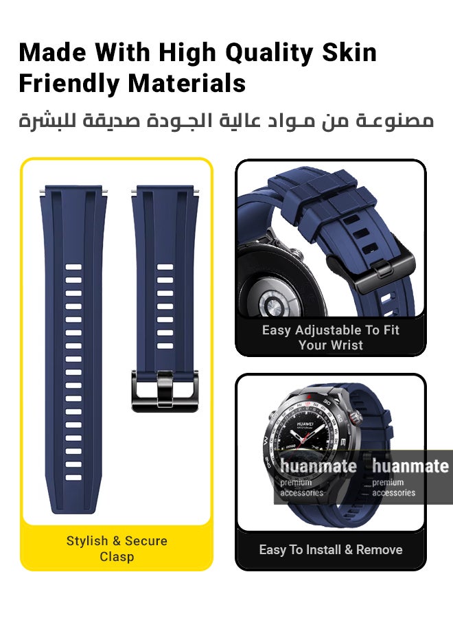 هووانميت سوار بديل لساعة هواوي واتش ألتميت - مصنوع من سيليكون ناعم عالي الجودة، خفيف الوزن، أنيق ومتين - سهل التركيب - حزام بديل لساعة هواوي واتش ألتميت - Image 5
