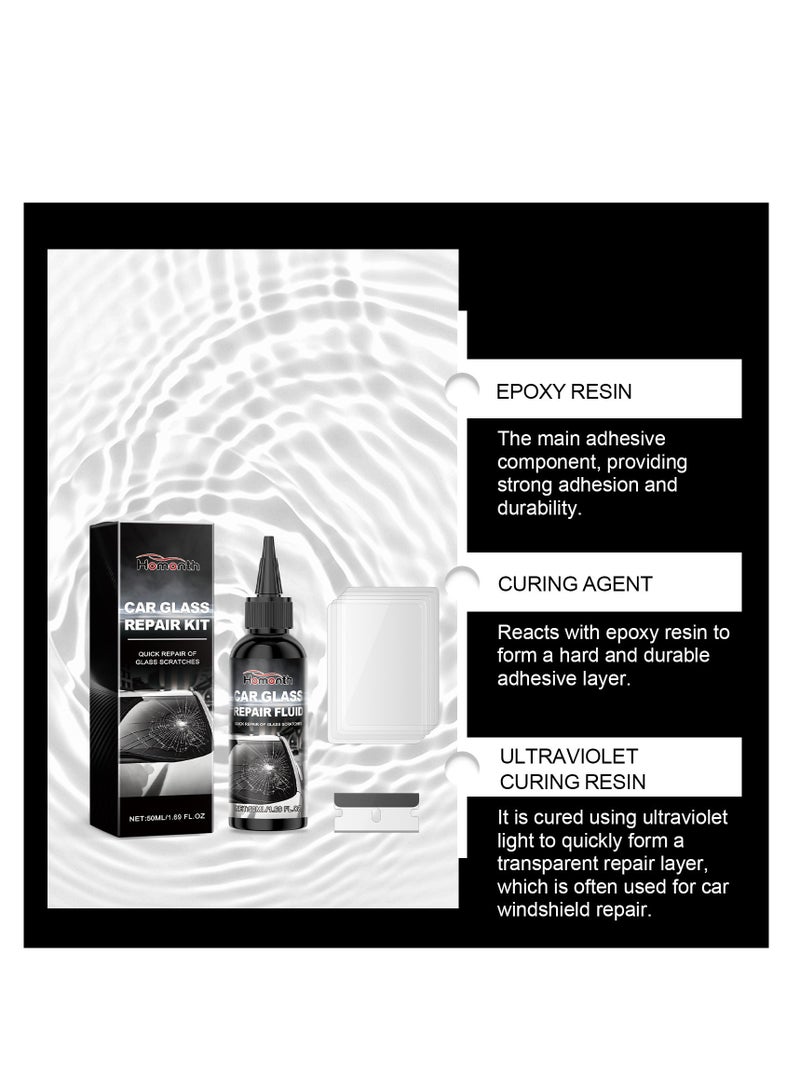 Homonth Windshield Crack Repair Kit, New Windshield Crack Repair Fluid Window Automotive Windscreen Tool, Car Glass Repair Glue Scratch Chip Cracks Repair Kit - Image 2