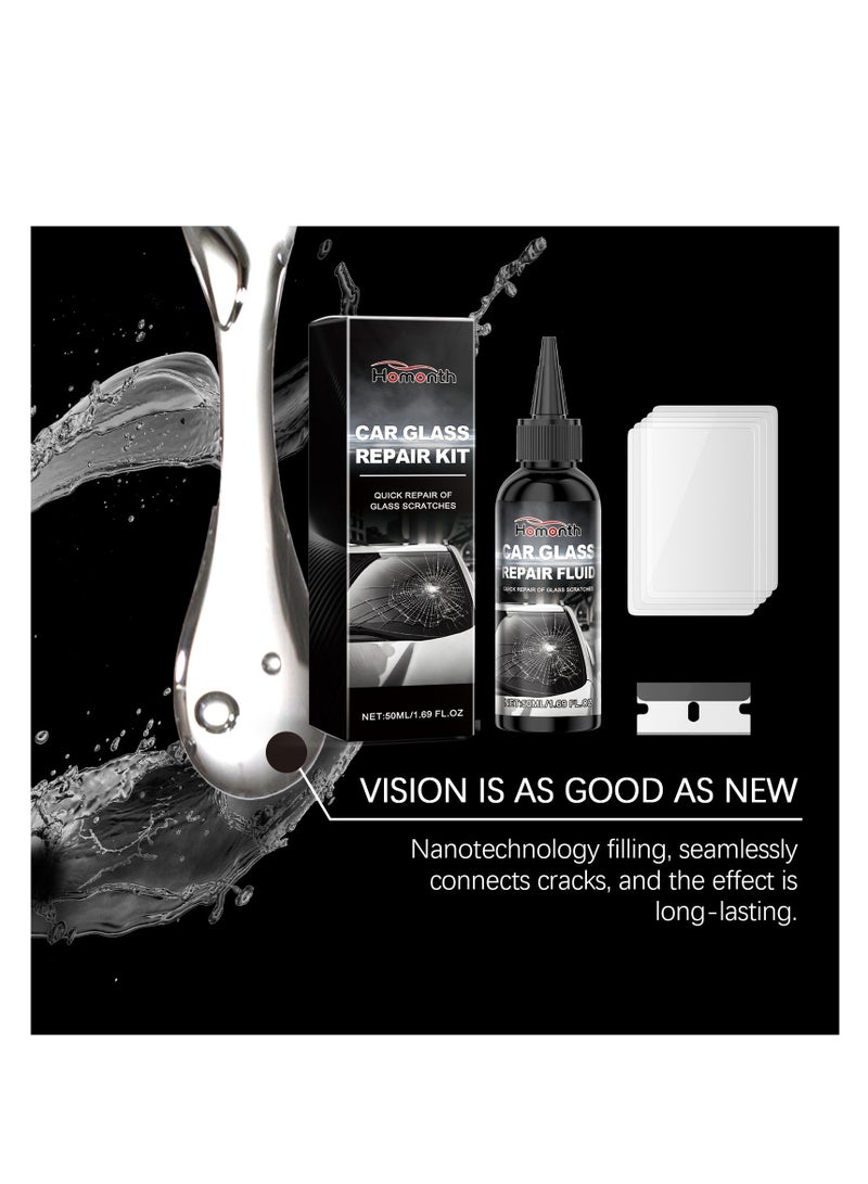 Homonth Windshield Crack Repair Kit, New Windshield Crack Repair Fluid Window Automotive Windscreen Tool, Car Glass Repair Glue Scratch Chip Cracks Repair Kit - Image 4