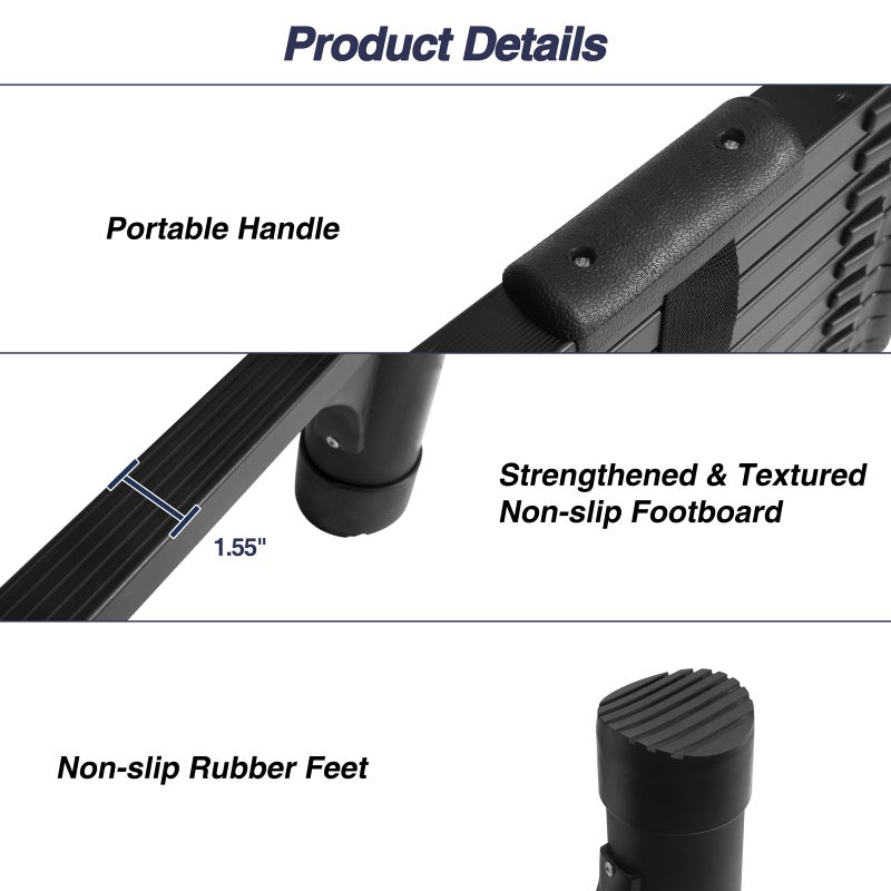 BOCOM 12.5 FT Aluminum Telescoping Ladder with Hooks, Lightweight Multi-Purpose Collapsible Extension with 2 Triangle Stabilizers, Heavy Duty 330 lbs Max Capacity for Home, RV, and Outdoor Work Black - Image 4