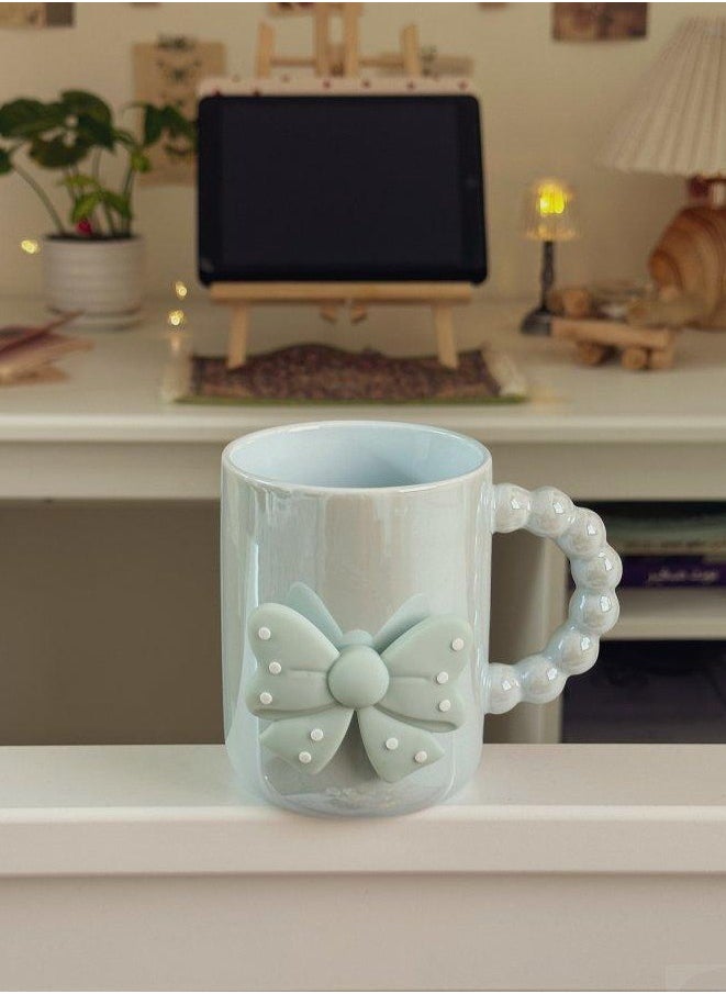 Mug with glitter and special handle with lid and spoon  - Image 1