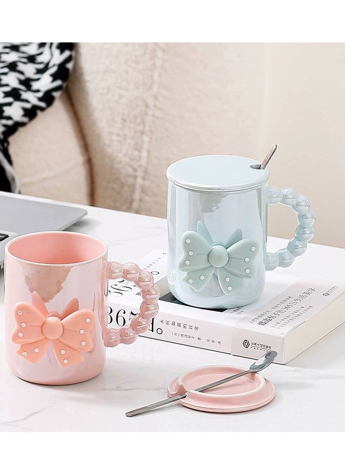 Mug with glitter and special handle with lid and spoon  - Image 5