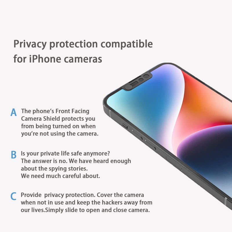 EYSOFT Phone Front Camera Cover,Webcam Cover Compatible for Phone 14,Phone 14 Plus,Phone 13,Phone 13 Mini,Phone 13 Pro,Phone 13 Pro Max,Protect Privacy and Security,Not Affect Face ID, 2 Pack-Black - Image 5