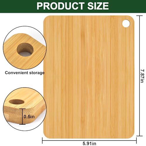 BLOCE Bamboo Cutting Board, Wooden Cutting Boards for Kitchen, Wood Double Sided Food-Grade Chopping Board for Meat Cheese Vegetable (Small) - Image 2