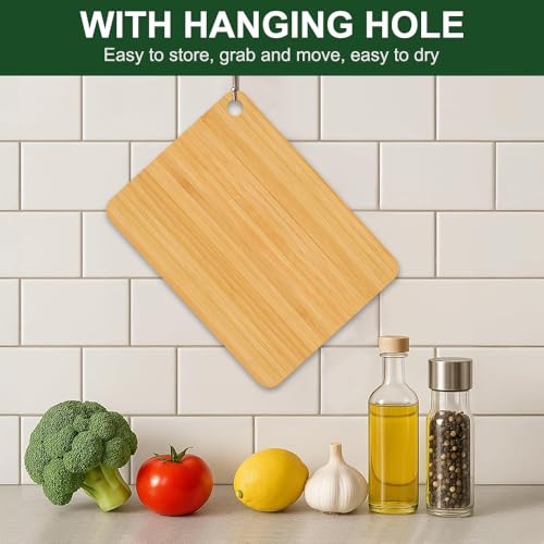 BLOCE Bamboo Cutting Board, Wooden Cutting Boards for Kitchen, Wood Double Sided Food-Grade Chopping Board for Meat Cheese Vegetable (Small) - Image 5