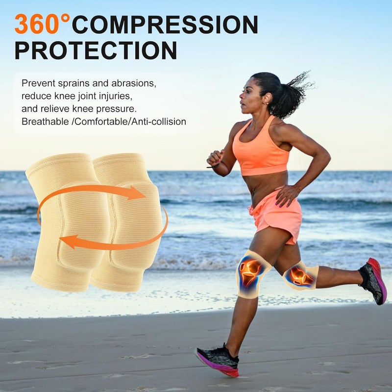 HISFFOG Volleyball Knee Pads for Women, Men, Youth, Girls, Kids, Knee brace for Volleyball Basketball Football Dance Yoga Tennis Running Cycling Workout Climbing Wrestling - Image 4
