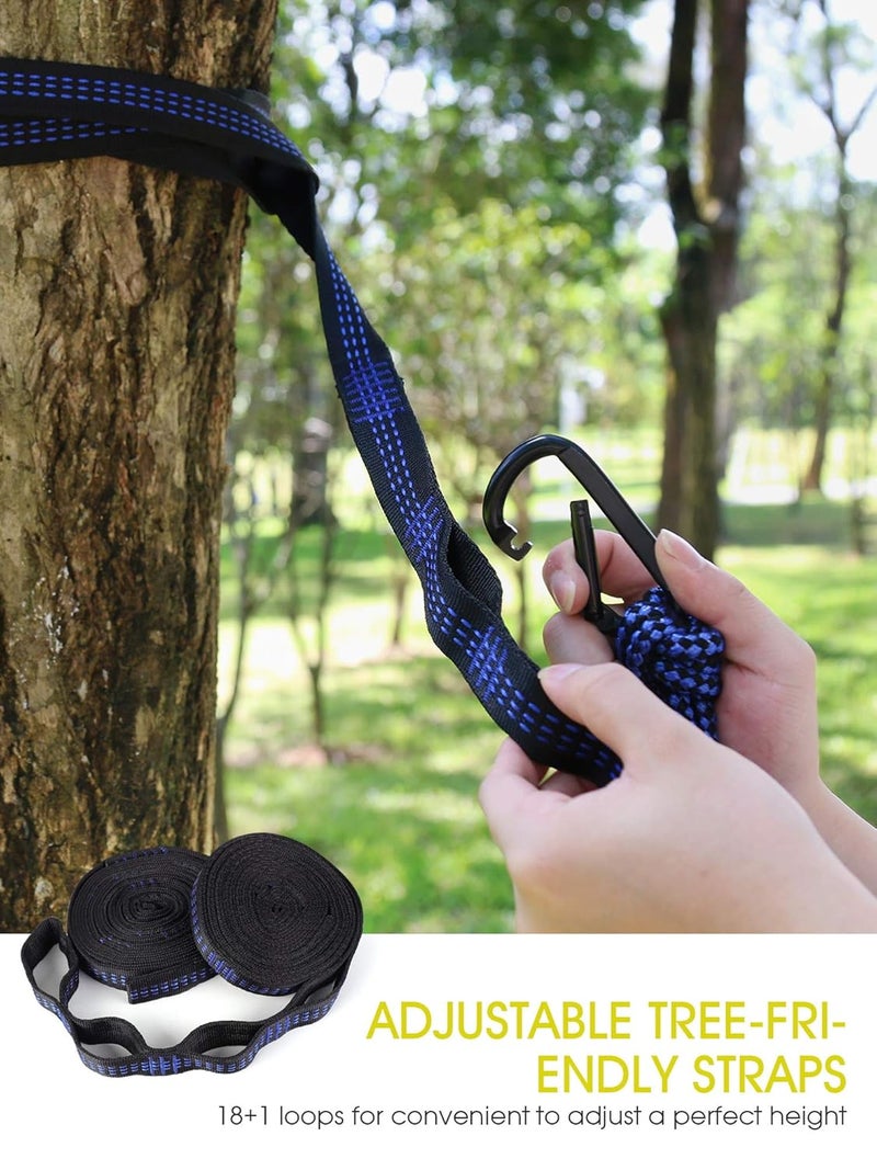 SUPVOX Supvox Hammock for Camping Outdoor Activities with 2 Fixing Straps Hammock Swing for Adults Kids Portable Ultralight Nylon Hammock for Travel Beach Trekking Maximum 200kg Load 275 x 140cm Black  - Image 4