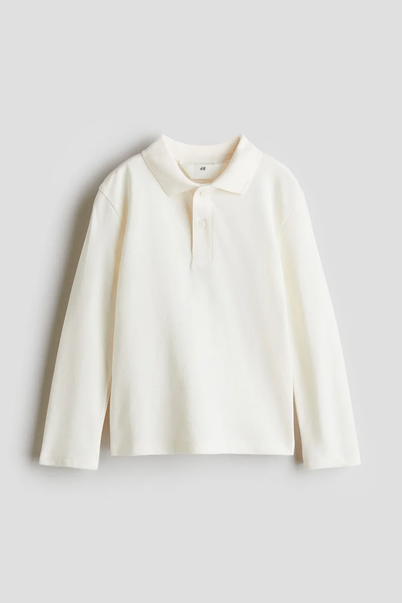 H&M Long-sleeved cotton polo shirt