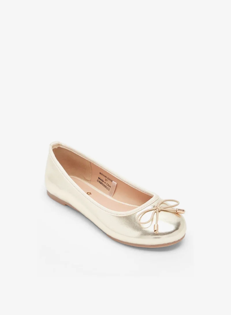 ميسي حذاء باليرينا بناتي سادة سهل الارتداء بفيونكة مبطنة