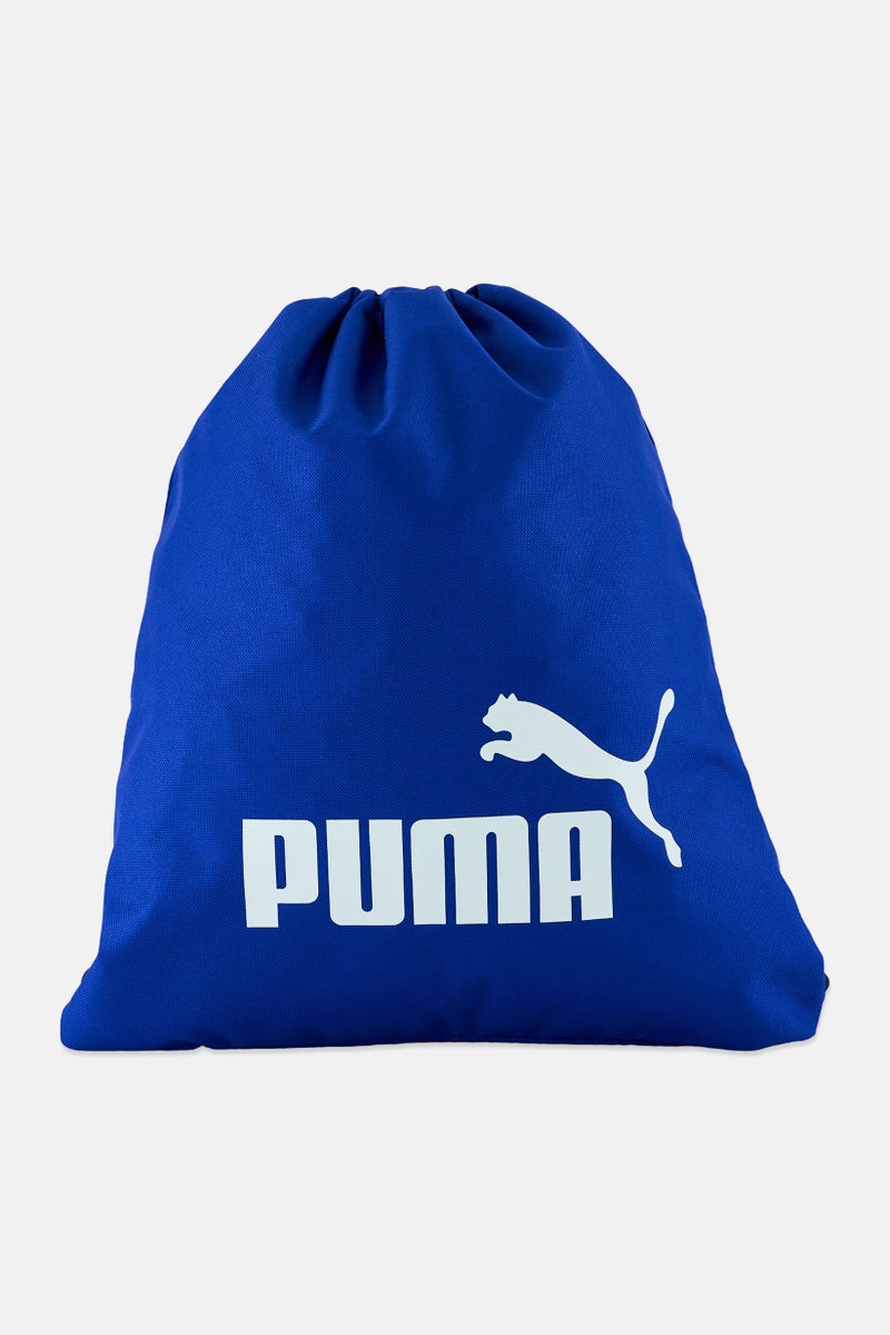 PUMA حقيبة جيم للرجال بشعار العلامة التجارية، زرقاء - Image 1