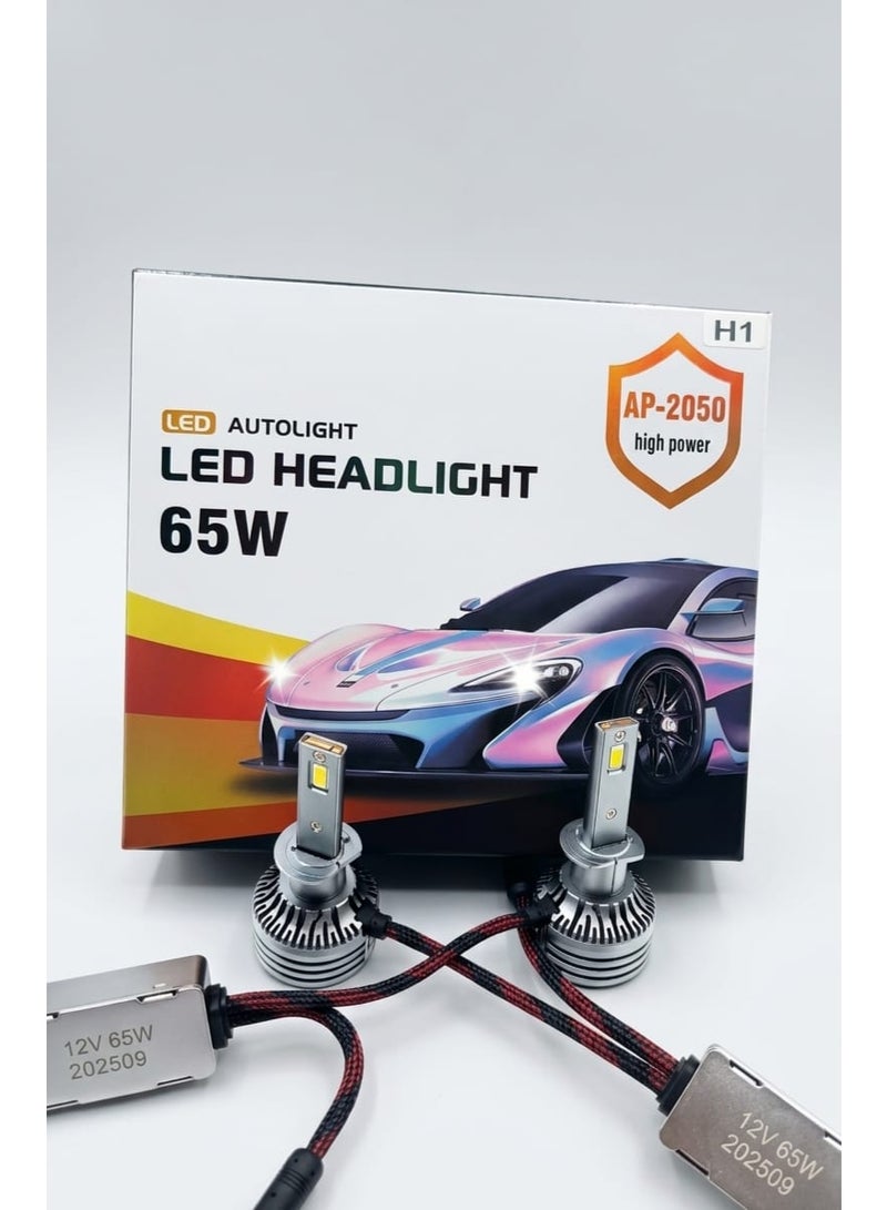 Pair of led Headlight Bulbs 65W Size : H1 - Image 1
