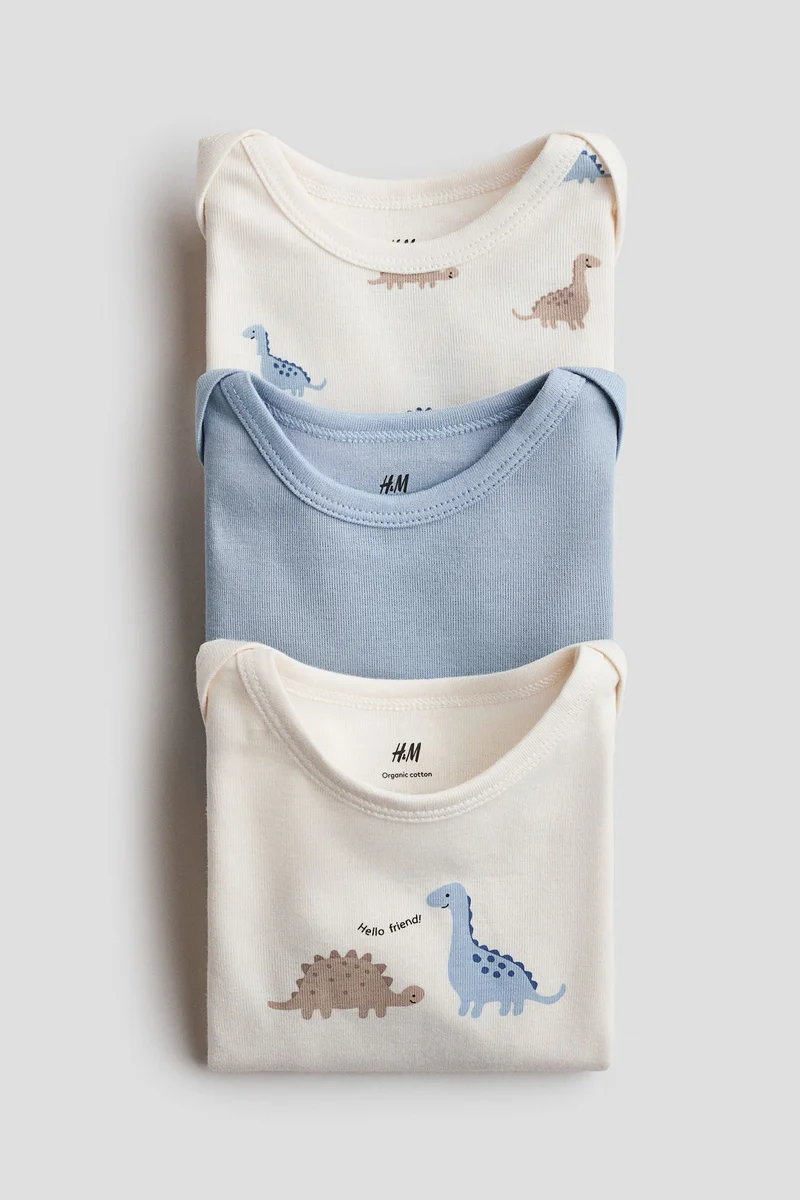 H&M 3-pack printed jersey bodysuits