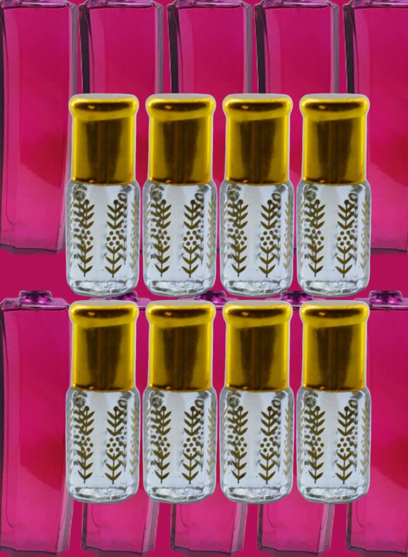 8 قطع زيت عطري اسكادا مغنسيوم  نسائي الشفاف الأصلي 3مل