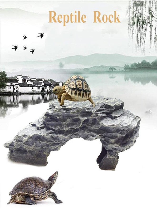 Hilitand Reptile Ramp Basking Rock, Basking for Aquatic Turtles, Reptile Hides and Caves for pet, Rocks for Reptile Terrarium, Resting Terrace Tortoise Climbing - Image 2