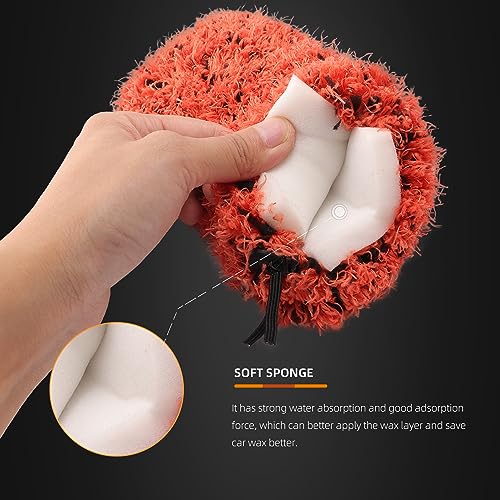 SPTA Car Wheel Brush Set, 2Pcs Microfibre Rim Brush with Extra 2 Large and 2 Small Interchangeable Microfiber Covers, Rim Cleaner Brush for Wheel Cleaning, Wheel Cleaning Brush for All Wheel Types - Image 5