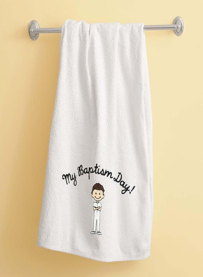 Ringmasters My Baptism Day Towel Brown Hair Boy - Image 1