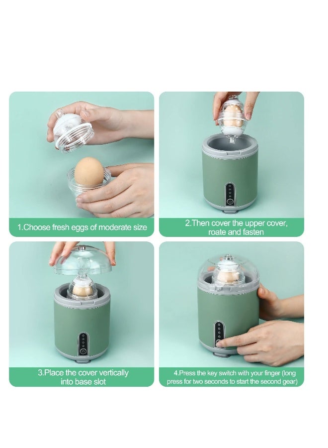 Electric Egg Yolk Mixer, Boiled Golden Egg Separator, Wireless Egg Spinning Maker, Egg Scrambler in Shell Shaker with USB Charger, for Home Kitchen Cooking Baking Mixing Egg (Green)  - Image 1