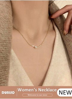 DUNISO Pearl Necklace Choker Necklace Silver Choker Chain Pearl Pendant Necklace Simple Necklace Chain Jewelry for Women Teen Girls  - Image 1