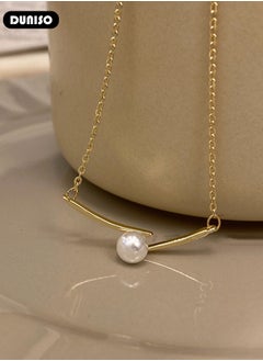 DUNISO Pearl Necklace Choker Necklace Silver Choker Chain Pearl Pendant Necklace Simple Necklace Chain Jewelry for Women Teen Girls  - Image 2