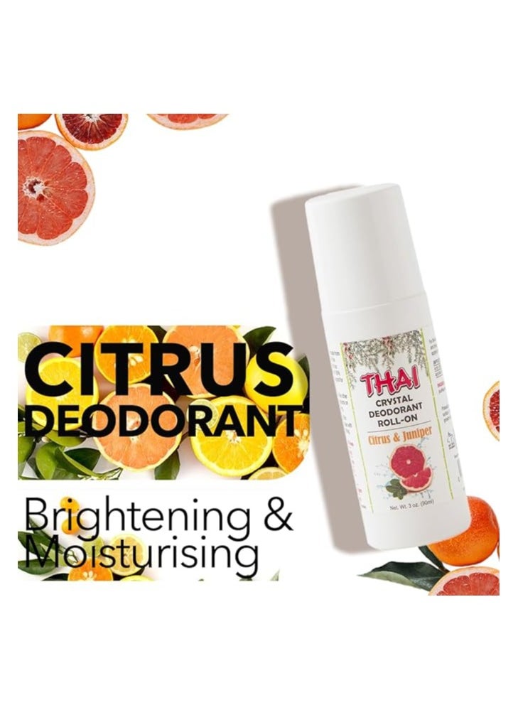 Thai Deodorant Stone - 100% Natural Crystal Scented Liquid Deodorant by Tai No Aluminum, Parabens, Propylene or Sulfates No Animal Cruelty and Eco-Friendly Citrus & Juniper 3 fl oz - Image 1