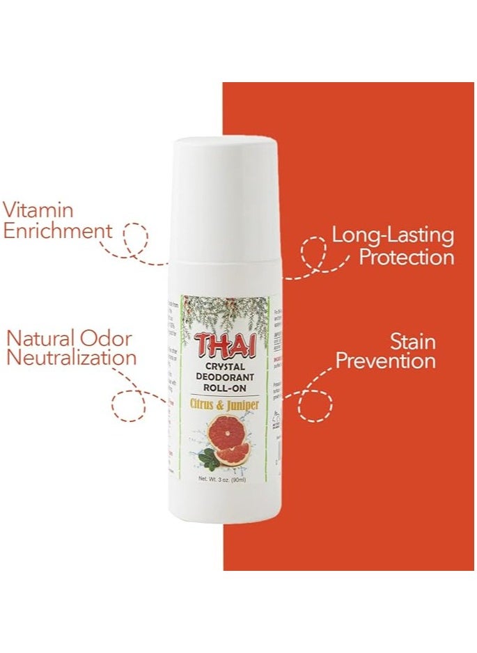 Thai Deodorant Stone - 100% Natural Crystal Scented Liquid Deodorant by Tai No Aluminum, Parabens, Propylene or Sulfates No Animal Cruelty and Eco-Friendly Citrus & Juniper 3 fl oz - Image 1