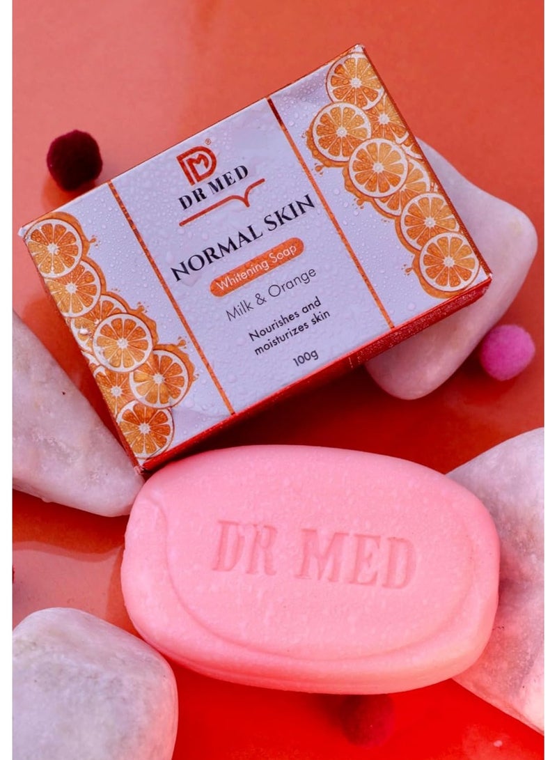 Dr.Med DR MED Normal Whitening Skin Soap (Milk & Orange) 100g - Image 2