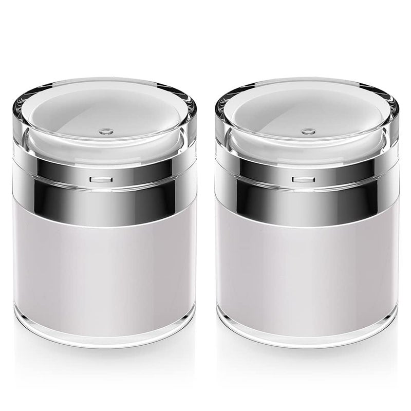 KaiNaDi Airless Pump Jar, 1.7 oz Airless Pump Bottles, Travel Lotion Container â€“ Vacuum Dispenser for Cream â€“ Leak-Proof TSA-Friendly Design Keeps Cream Fresh â€“ Multi-Purpose for Lotion, Sunscreen (2 Pack) - Image 1